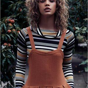 Free People Portland Off Shoulder Sweater Womens L Cowl Neck Retro Boho Chic